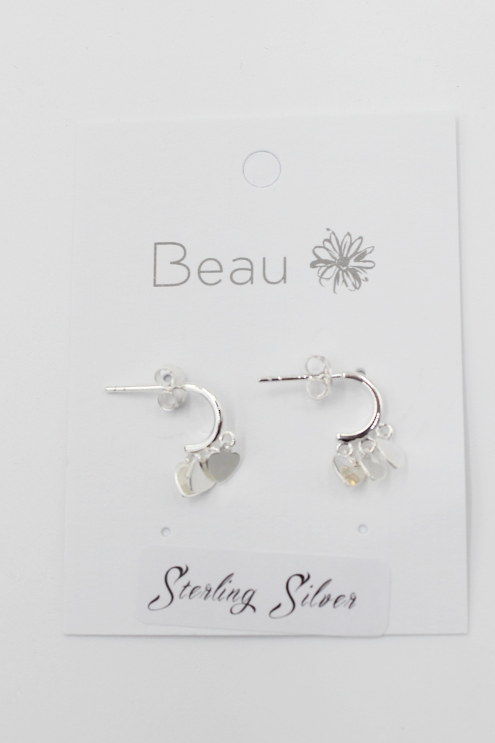 Sterling Silver Waterfall Heart Earrings image 1